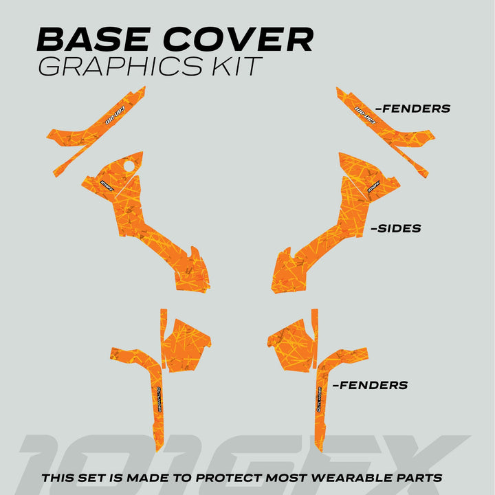 Can-Am OUTLANDER G2 Graphics Kit SCRATCHY RANGE featuring pre-cut vinyl panels for ATV protection, includes branded fenders and side covers for enhanced durability.