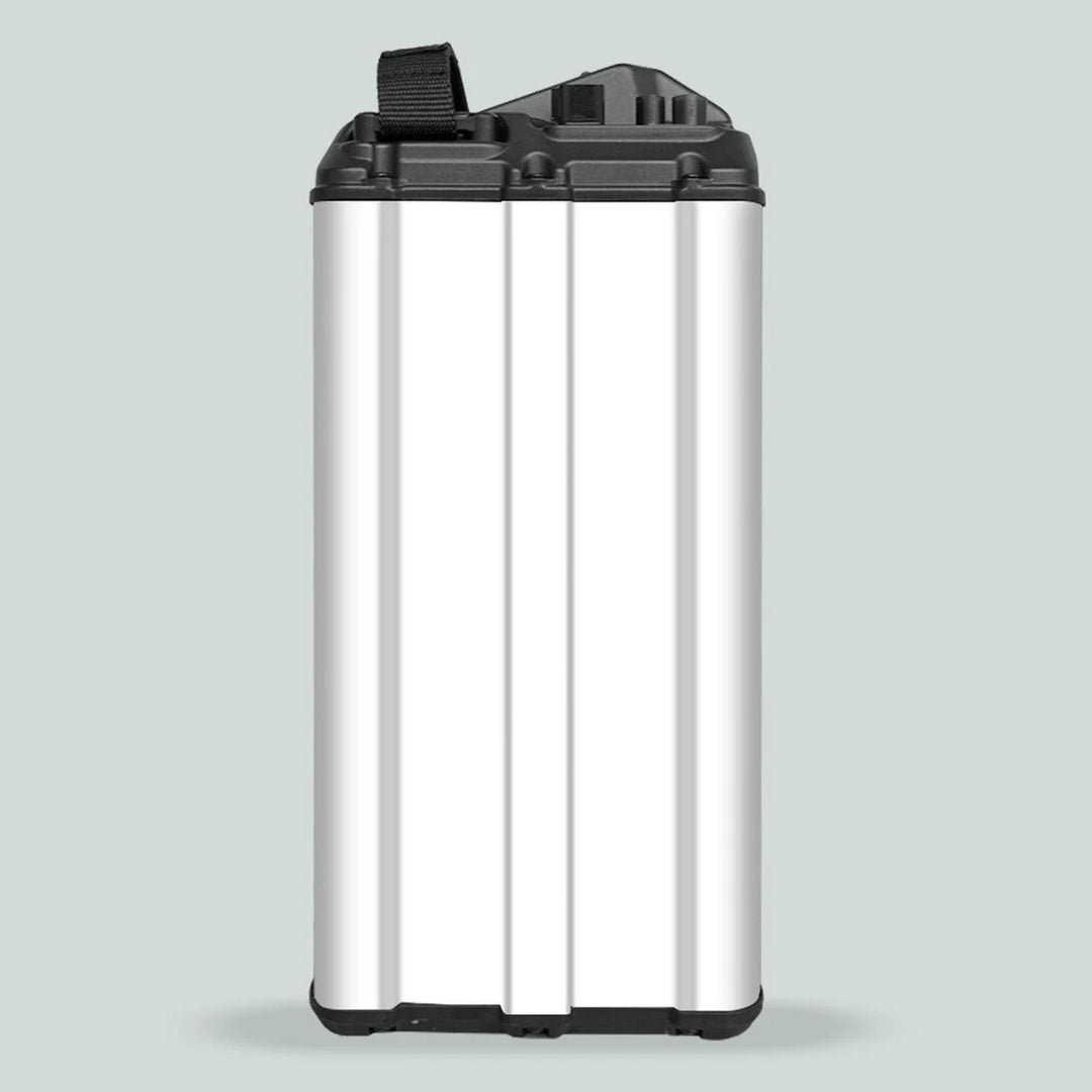 Surron Light Bee X Battery Stickers SOLID White on a silver lithium-ion battery module, enhancing style and protection for electric bikes or scooters.